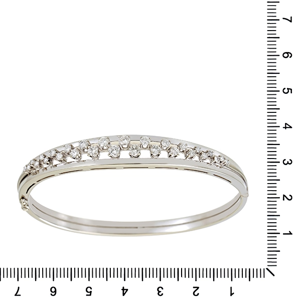 Armreif, 18K, Weißgold, Brillanten 1,12 ct