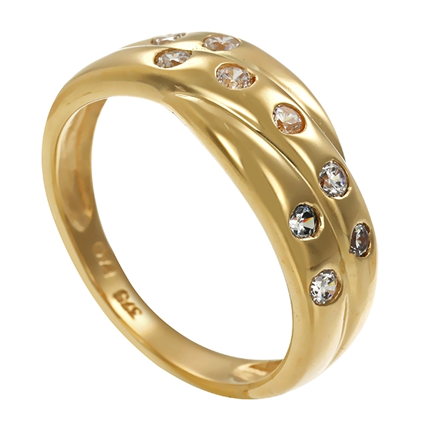 Ring, 9K, Gelbgold, Zirkonia