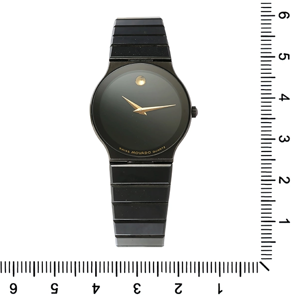 Damenuhr, Movado 'Museum' geschwärzt, Quartz