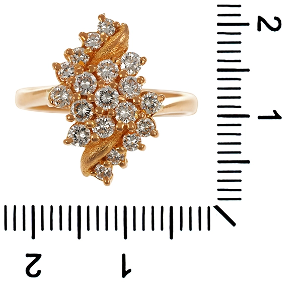 Diamantring, 14K, Gelbgold, Brillanten 1,10 ct