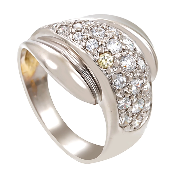 Ring, 18K, Weißgold, Zirkonia
