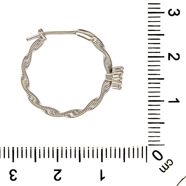 Creolen, 18K, Weißgold, Brillanten