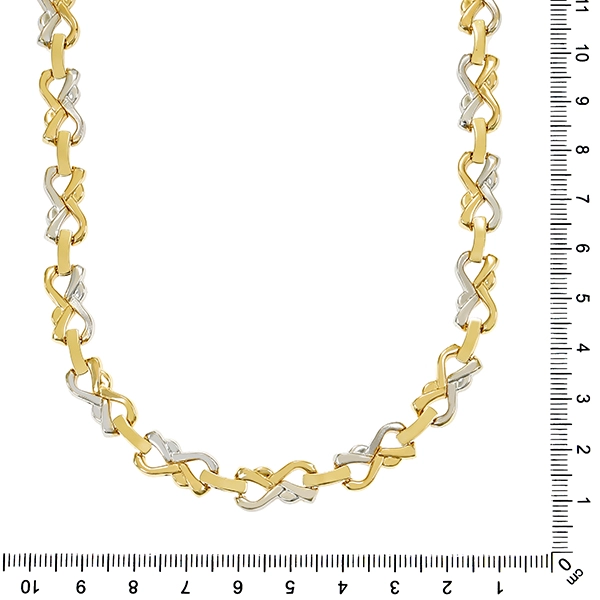 Goldkette, 18K, Gelb-/Weißgold