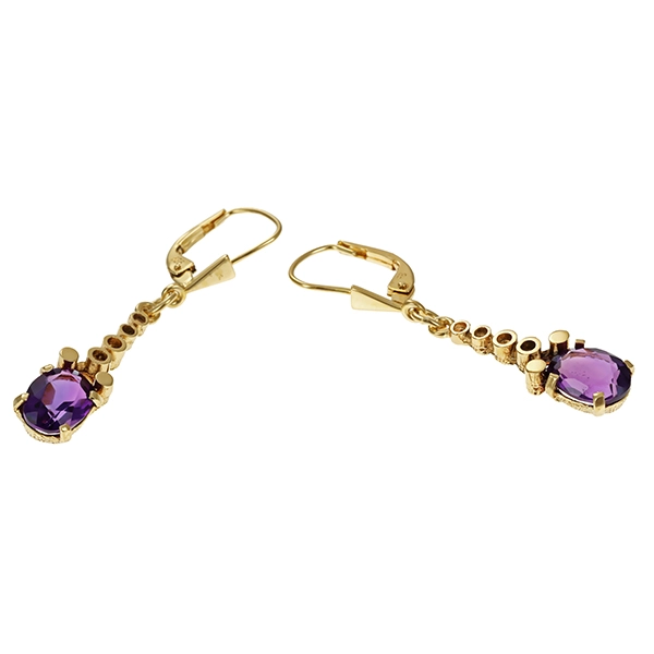 Ohrhänger, 14K, Gelbgold, Amethyst