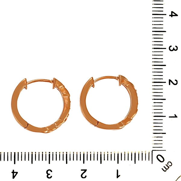 Creolen, 9K, Rotgold, Brillanten