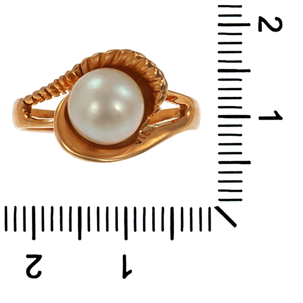 Ring, 18K, Gelbgold, Perle