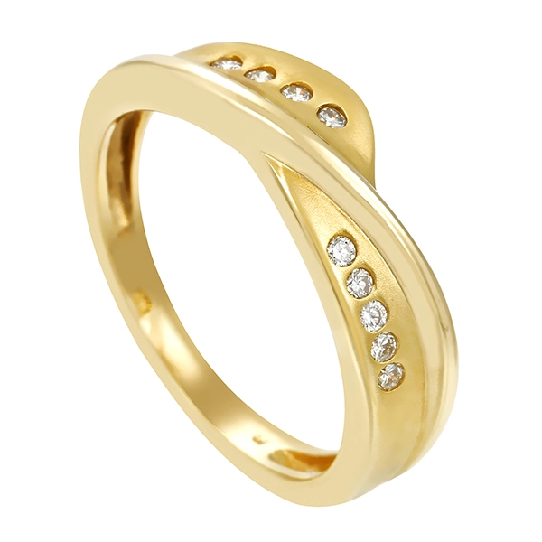 Diamantring, 14K, Gelbgold, Brillanten