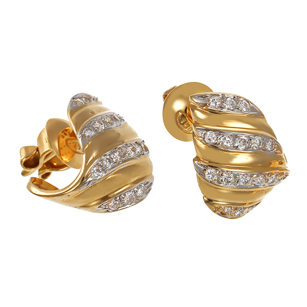Ohrstecker, 18K, Gelb-/Weißgold, Brillanten