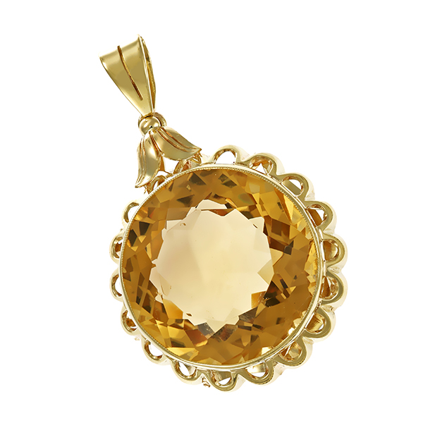 Anhänger, 14K, Gelbgold, Citrin