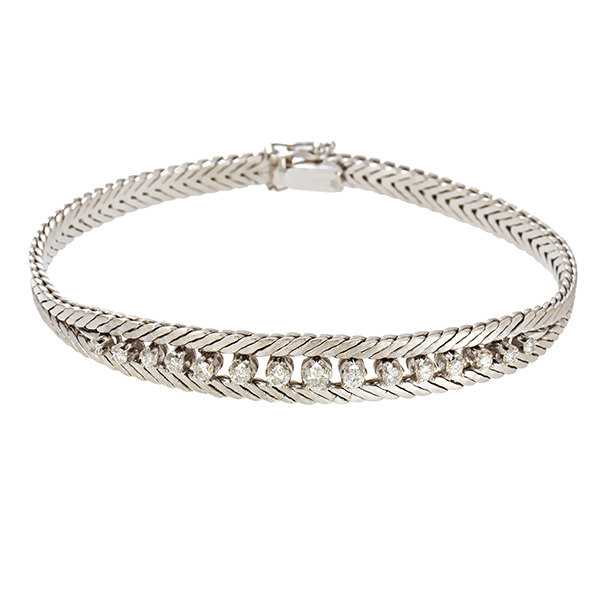 Armband, 18K, Weißgold, Brillanten