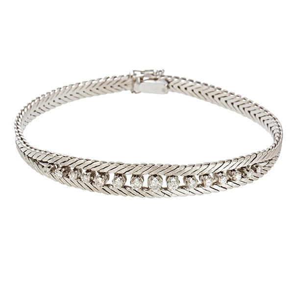 Armband, 18K, Weißgold, Brillanten