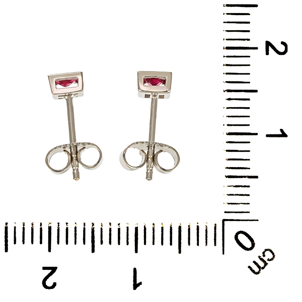 Ohrstecker, 14K, Weißgold, Rubine