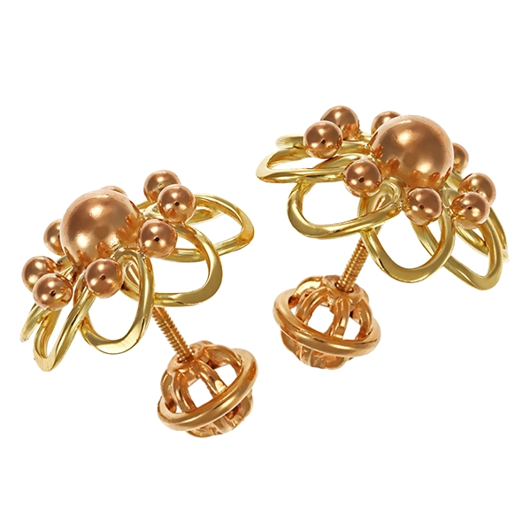 Ohrstecker, 14K, Gelb-/Rotgold, Blume
