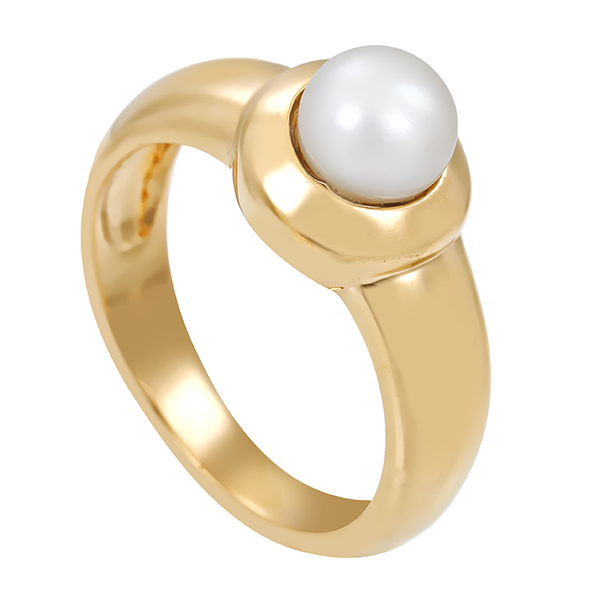 Ring, 14K, Gelbgold, Perle