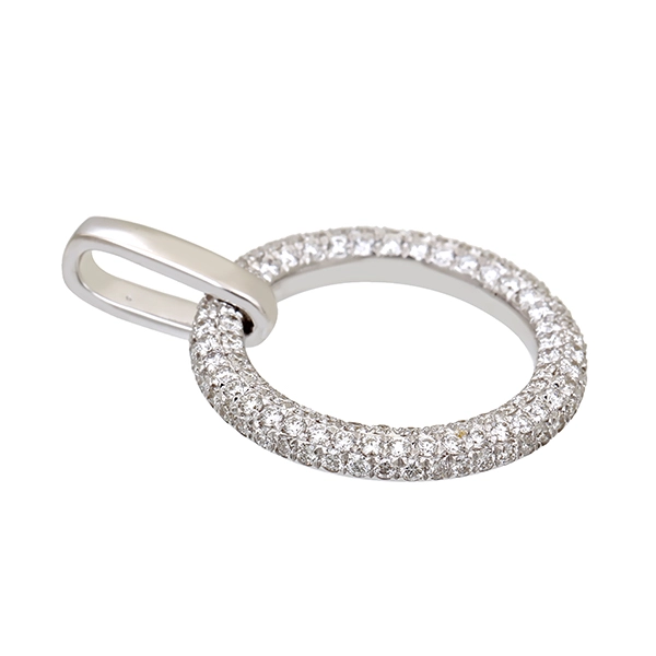 Anhänger, 14K, Weißgold, Brillanten