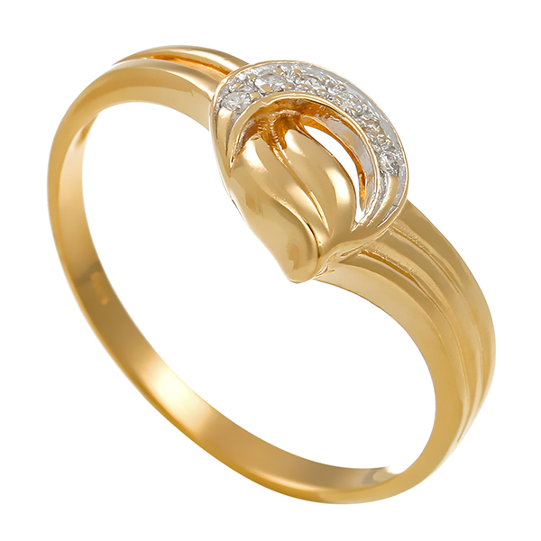 Damenring, 14K, Gelb-/Weißgold, Brillanten, U57