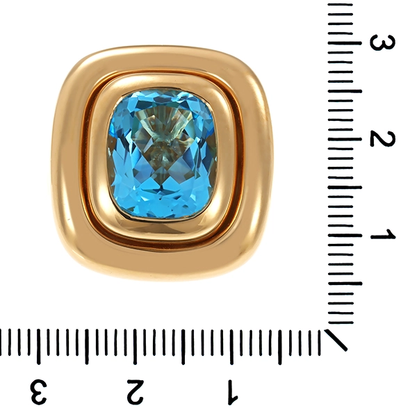 Ring, 18K, Gelbgold, Topas blau