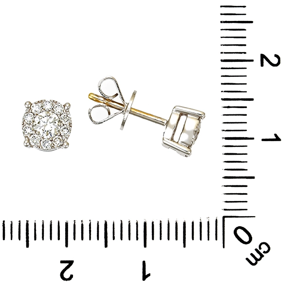 Ohrstecker, 18K, Weißgold, Brillanten