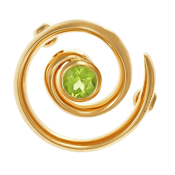 Anhänger, 18K, Gelbgold, Peridot, Bajonettverschluss