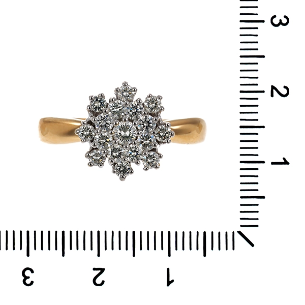 Diamantring, 14K, Gelb-/Weißgold, Brillanten 1,00 ct