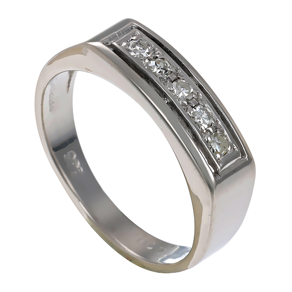 Diamantring, 14K, Weißgold, Diamanten