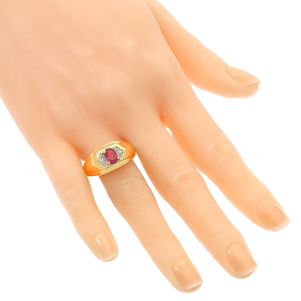 Ring, 18K, Gelbgold, Weißgold, Turmalin, Diamanten