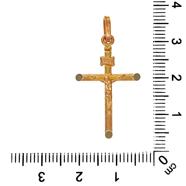 Anhänger, 14K, Rot-/Gelbgold, Kruzifix