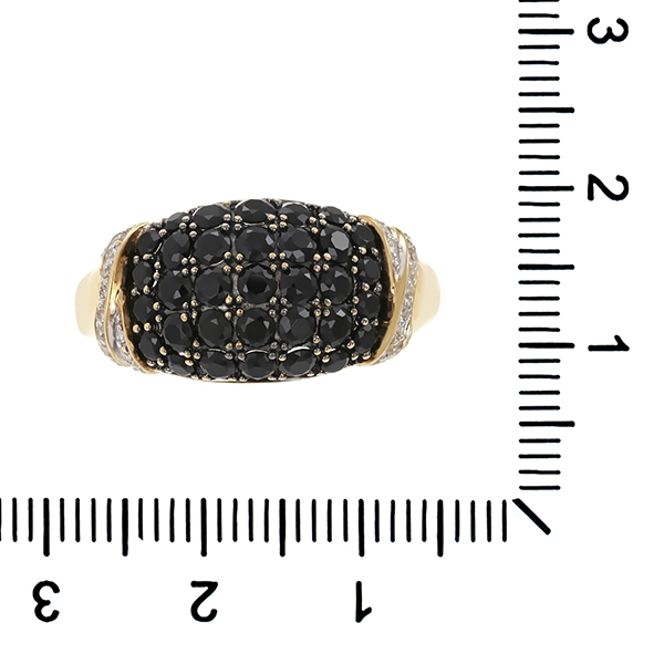 Ring, 8K, Gelb-/Weißgold, Diamanten, Schmucksteine