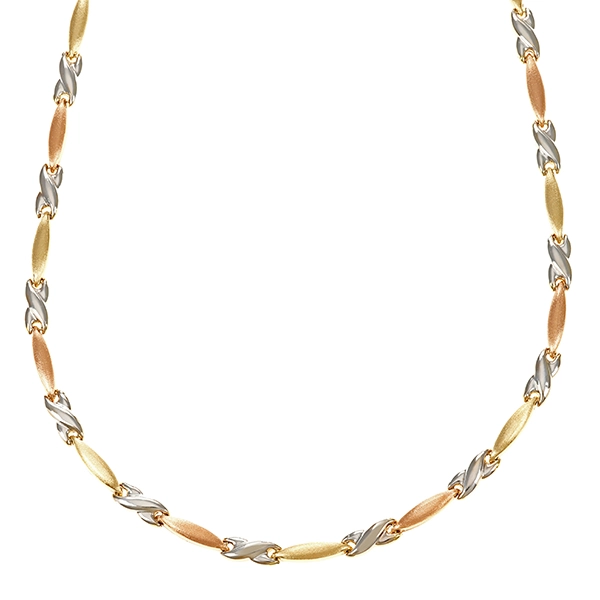 Collier, 14K, Rot-/Weiß-/Gelbgold