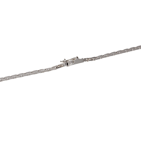 Collier, 14K, Weißgold, Saphir, Diamanten