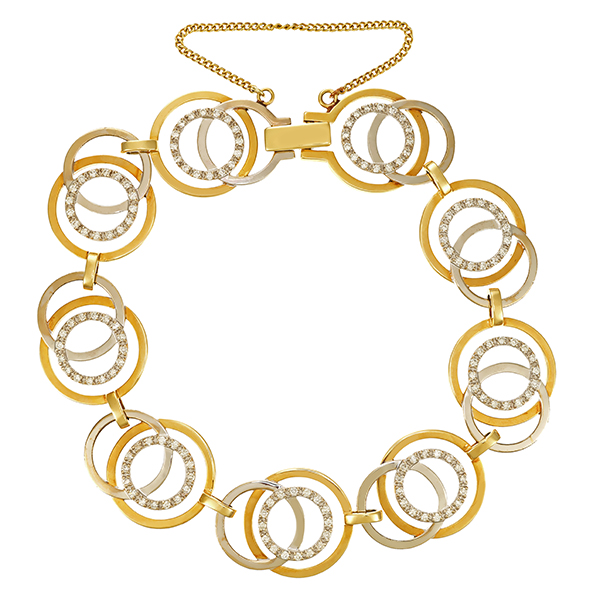 Armband, 14K, Gelb-/Weißgold, Brillant