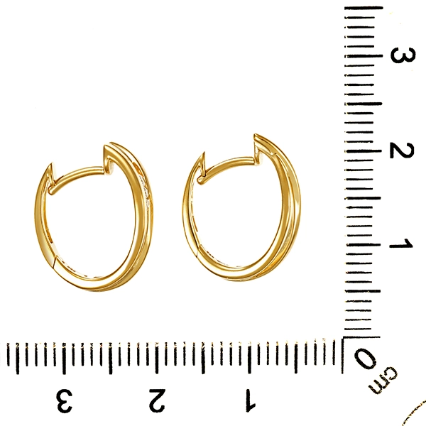 Creolen, 14K, Gelbgold, Brillanten