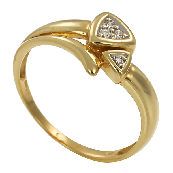 Brillantring, 14K, Gelb-/Weißgold