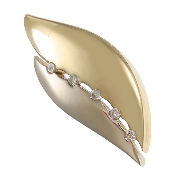 Anhänger, 14K, Gelb-/Weißgold, Brillanten