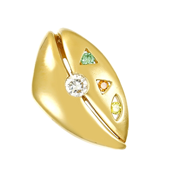 Anhänger, 14K, Gelbgold, Brillanten