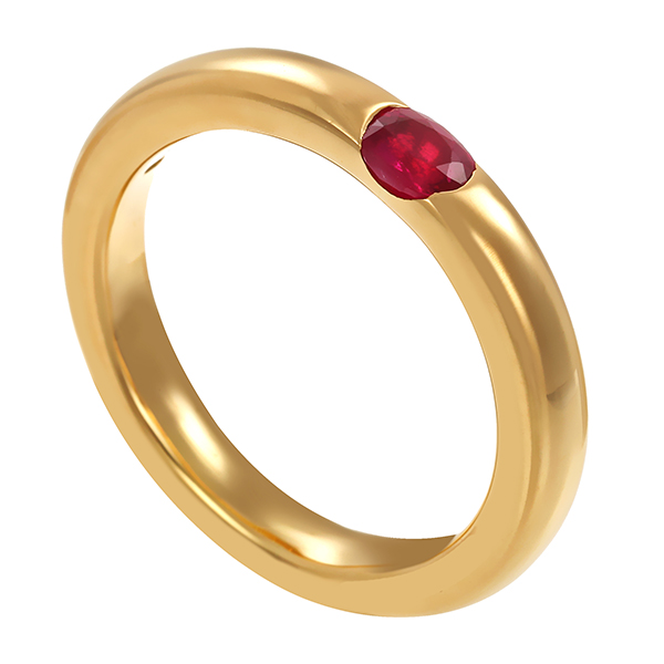 Ring, 18K, Gelbgold, Rubin