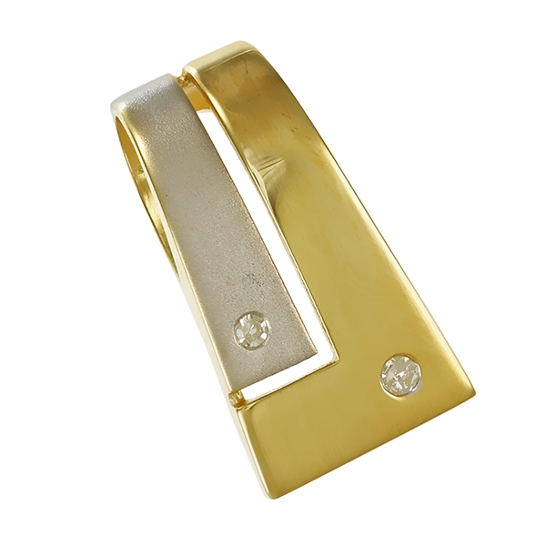 Anhänger, 14K, Gelb-/Weißgold, Diamanten
