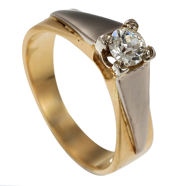 Diamantring, 14K, Gelb-/Weißgold, Diamant 0,25 ct