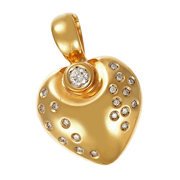 Anhänger, 14K, Gelbgold, Brillanten