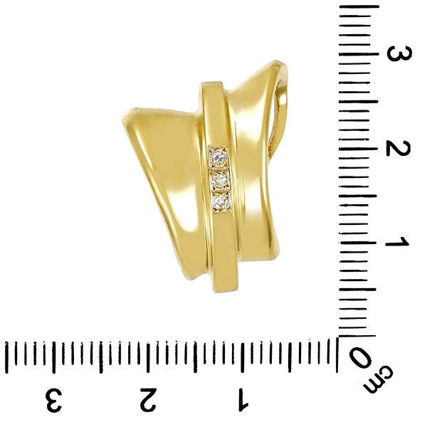 Anhänger, 14K, Gelbgold, Diamanten