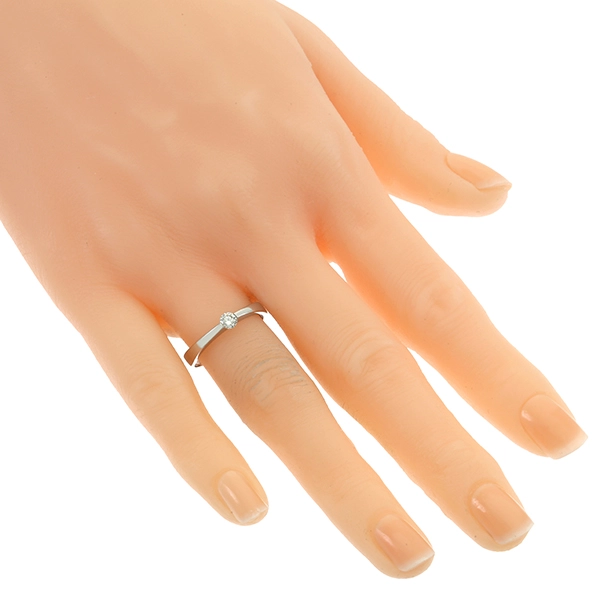 Diamantring, 18K, Weißgold, Brillant 0,16 ct
