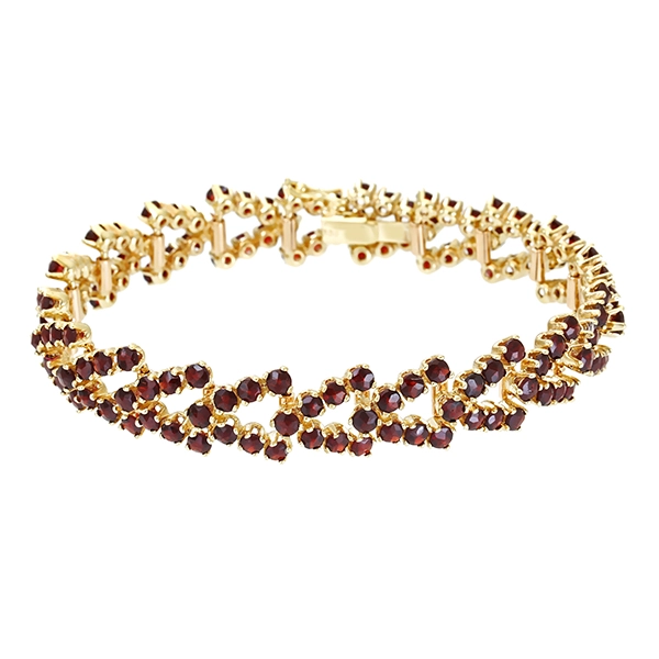 Armband, 8K, Gelbgold, Granat