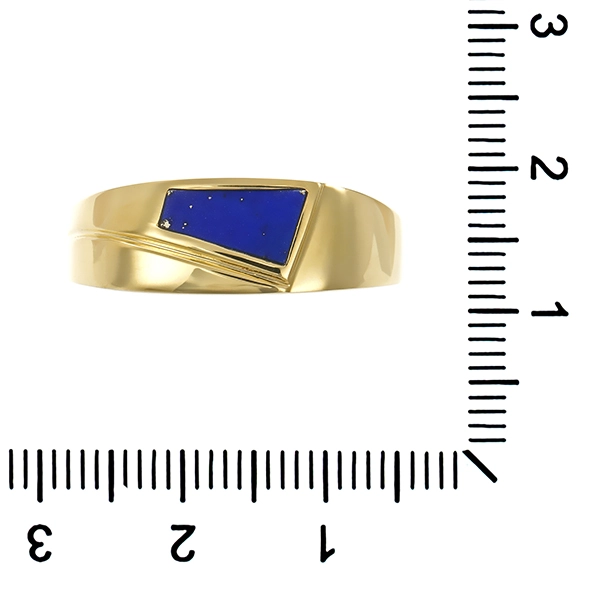 Herrenring, 14K, Gelbgold, Lapis, U65