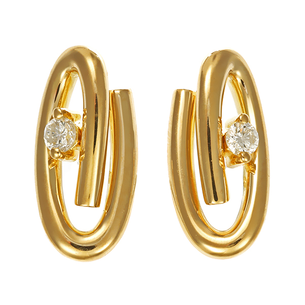 Ohrstecker, 18K, Gelbgold, Brillanten 0,14 ct