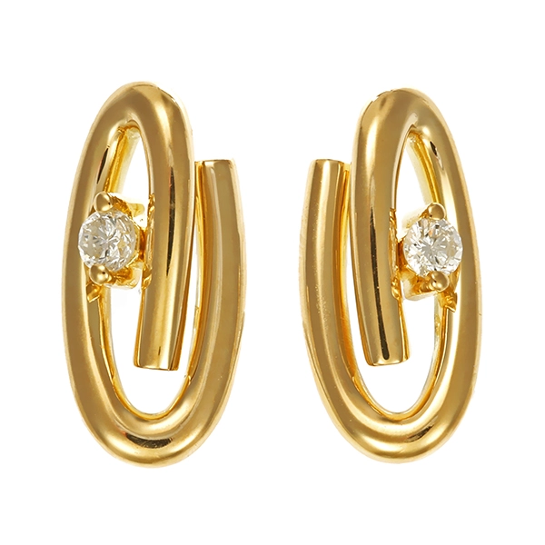 Ohrstecker, 18K, Gelbgold, Brillanten 0,14 ct