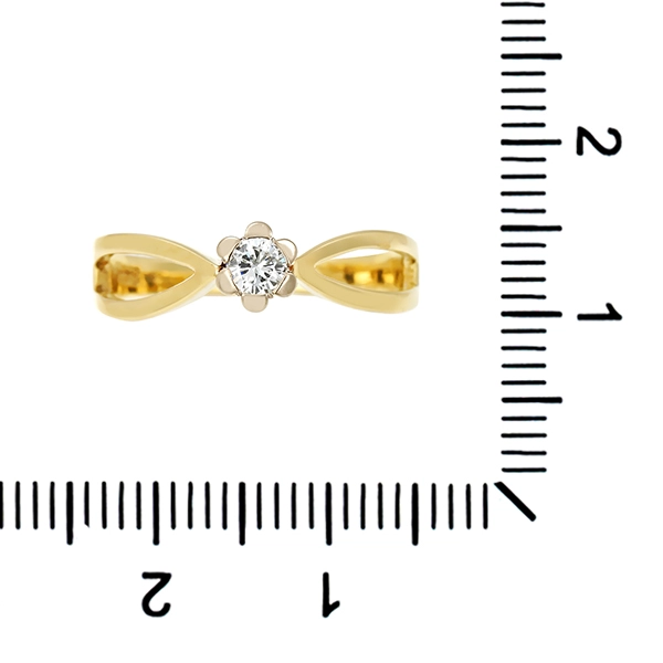 Diamantring, 14K, Gelb-/Weißgold, Brillant 0,16 ct