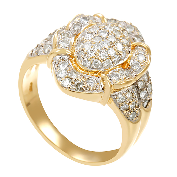 Diamantring, 14K, Gelb-/Weißgold, Brillanten