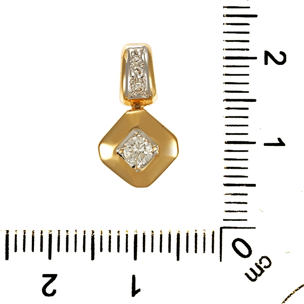 Anhänger, 14K, Gelb-/Weißgold, Brillant, Diamanten