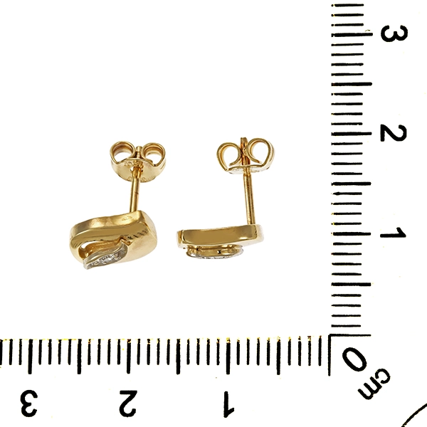 Ohrstecker, 8K, Gelb-/Weißgold, Diamant