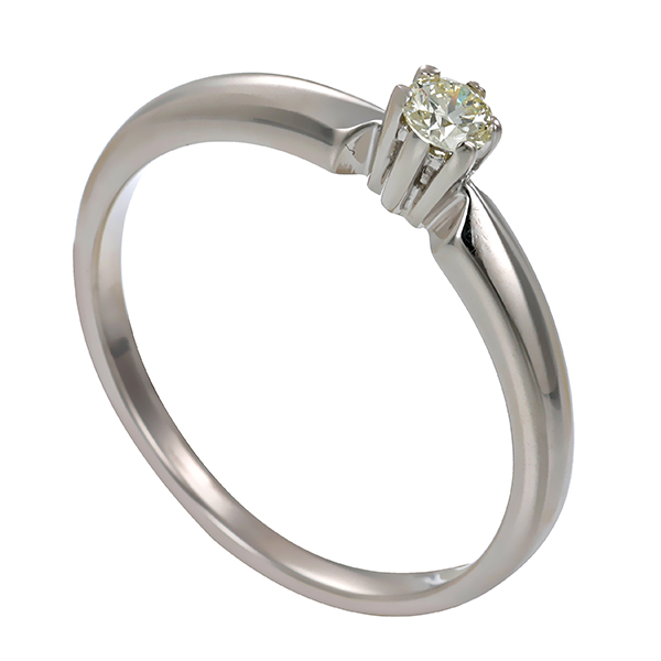 Brillantring, 14K, Weißgold, 0,12ct